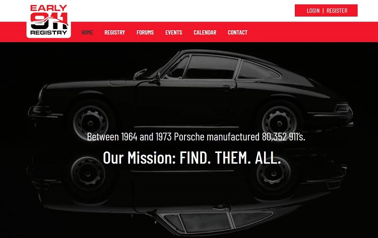 911 Porsche Registry portal
